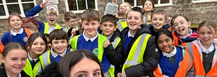 Exwick Pupils at the cold harbour mill trip